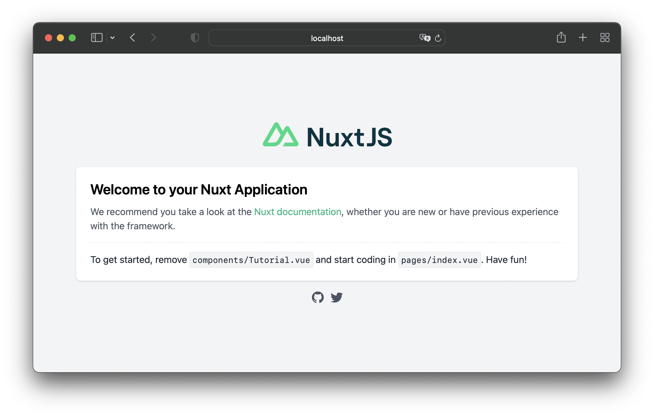 Default Nuxt app
